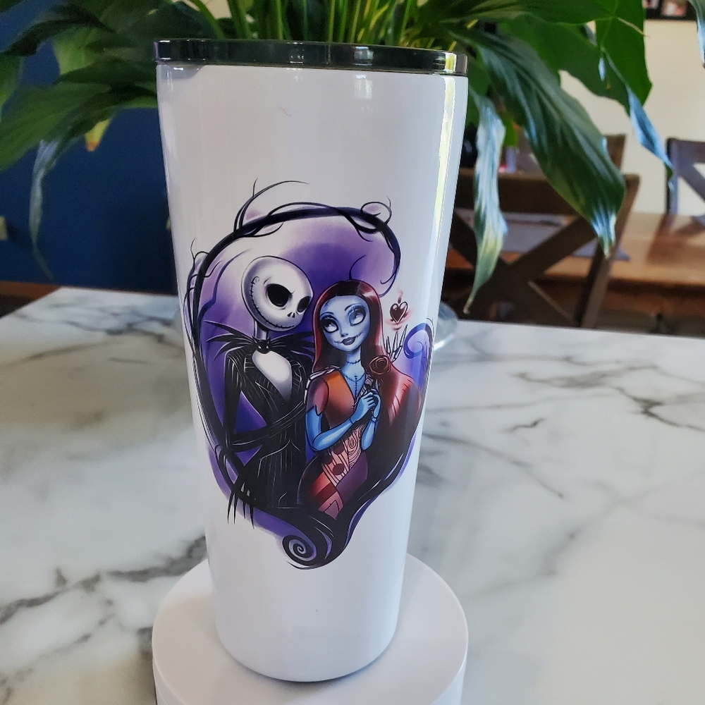 Jack & Sally Nightmare Before Christmas 22oz Tumbler 🎉sale